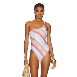 Missoni Multicolor One-Shoulder Swim One Piece